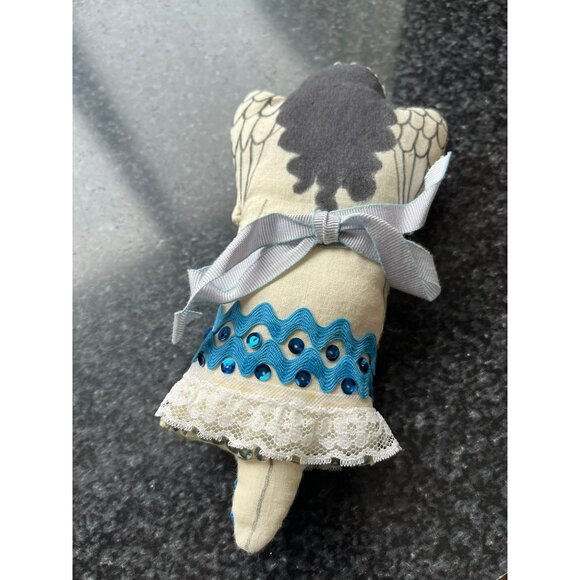 Vtg 1970's Detroit Artist Mary Ewald Pen & Ink Art Christmas Ornament Angel - Picture 6 of 8